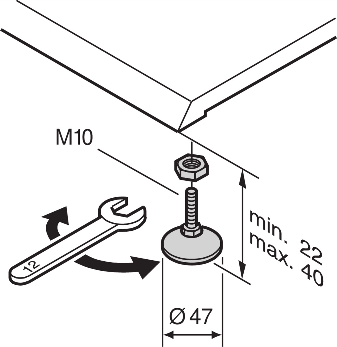 SCHROFF Nivellierfüsse - NIVELLIERFUESSE LABRACK 4STK (21190571)