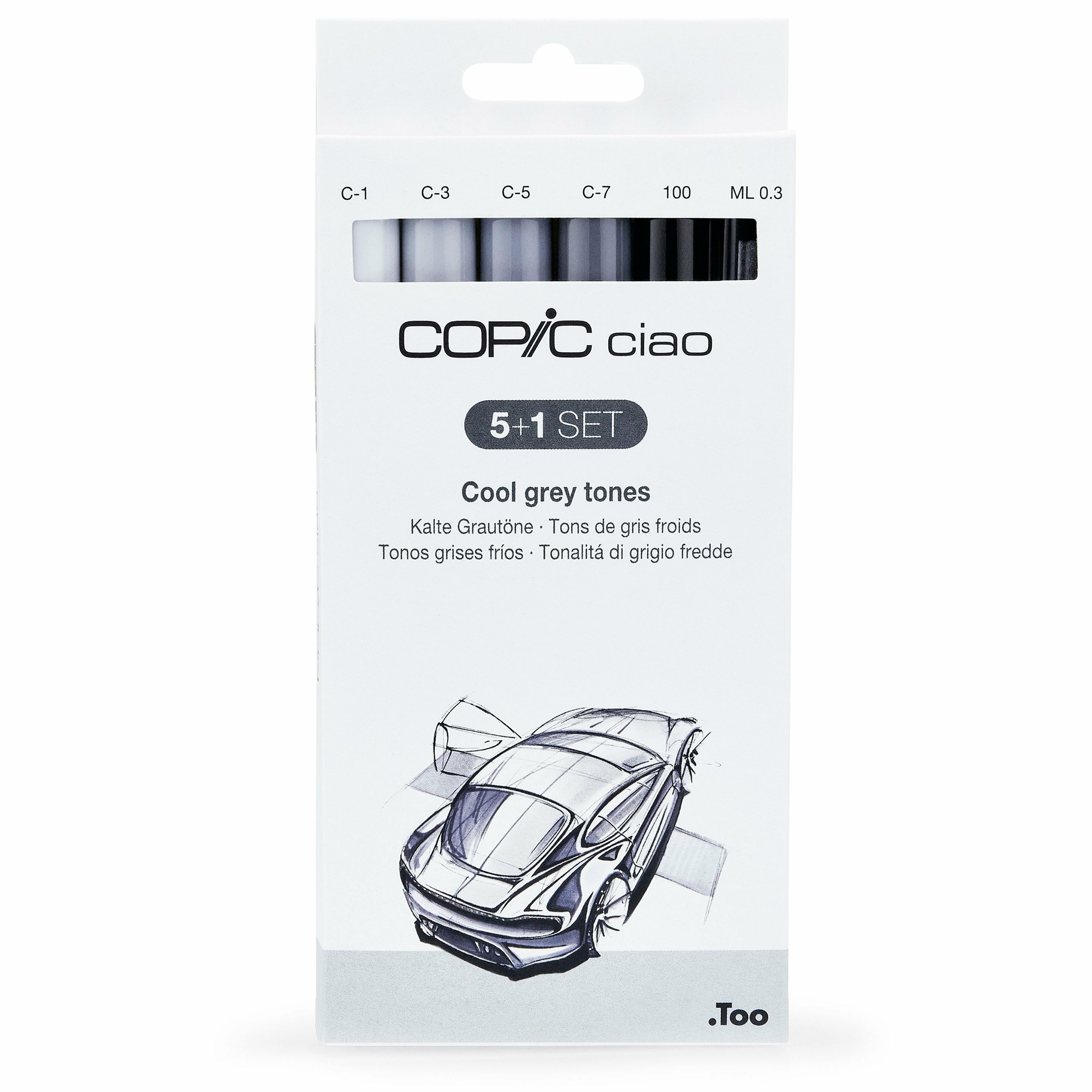 COPIC Ciao 5+1 Set Cool Grey 6 Stück Grau, Hellgrau