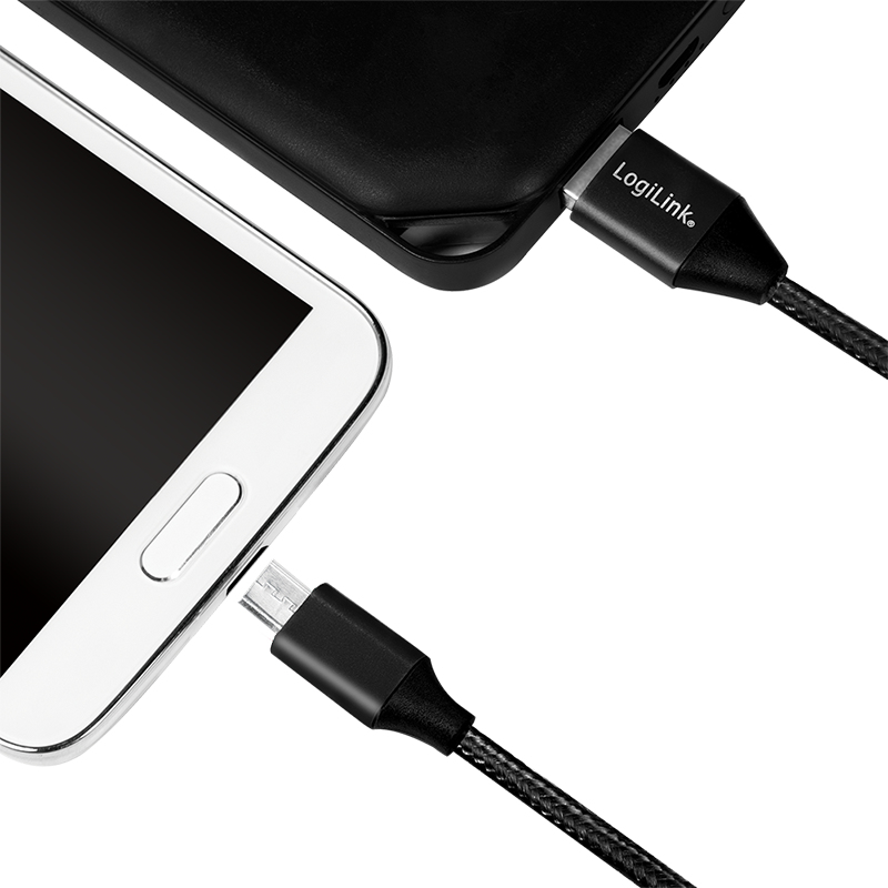 LogiLink CU0143 USB-Kabel USB A auf Micro-USB B USB 2.0 30 cm Schwarz