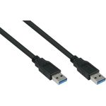 Alcasa UK30P-AA-010S USB Kabel 1 m USB 3.2 Gen 1 (3.1 Gen 1) USB A Schwarz (UK30P-AA-010S)