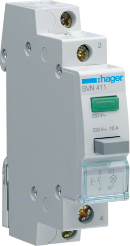 Image of Hager SVN411. Internationale Schutzart (IP-Code): IP20. Breite: 17,5 mm, Höhe: 83 mm (SVN411)