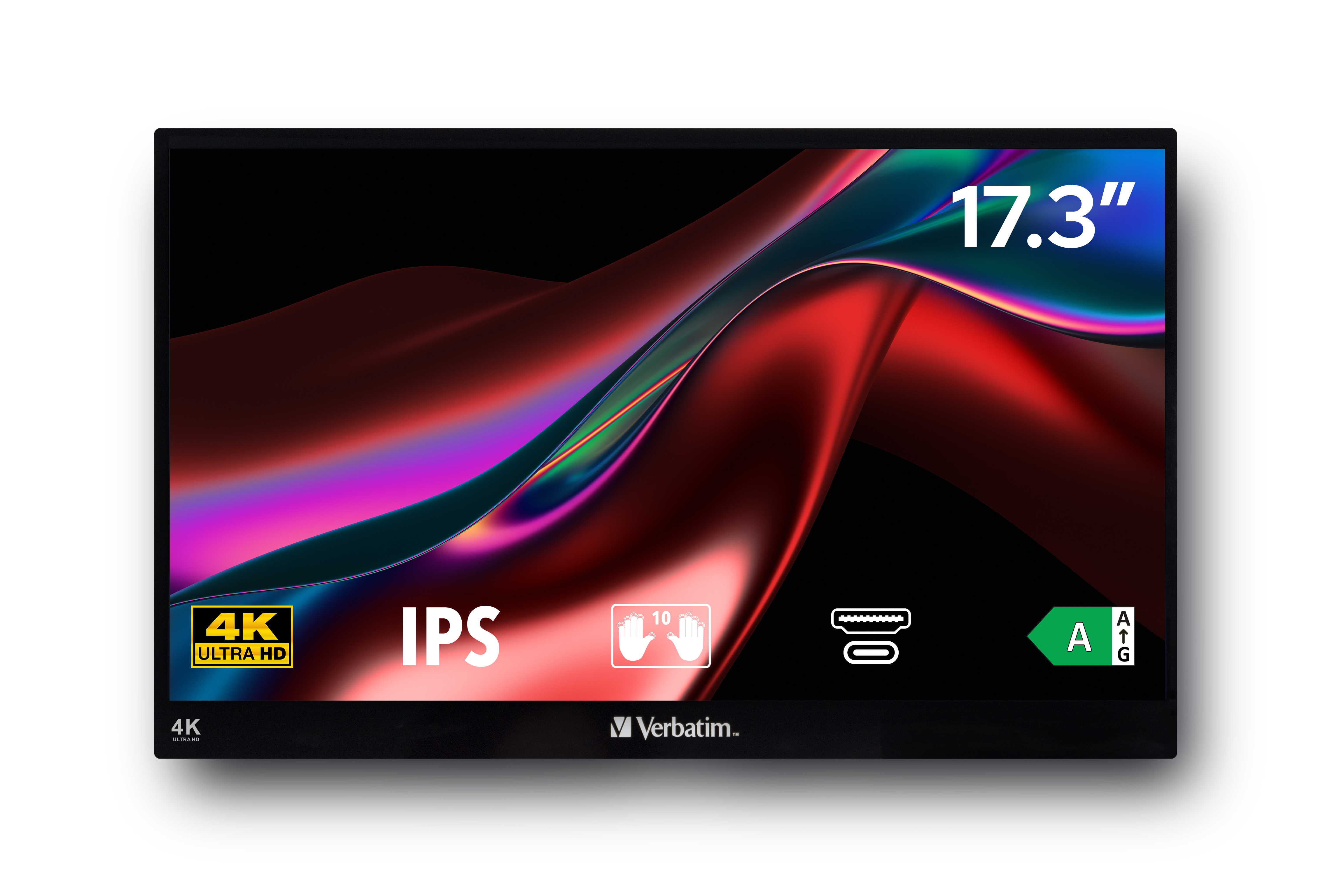 Verbatim PMT-17-4K Tragbarer LCD-Monitor 17,3" 3840 x 2160 IPS Touch Schwarz