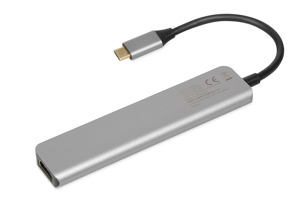 iBox IUH3SL4K Dockingstation USB-C HDMI 4K Power Delivery 100W Silber