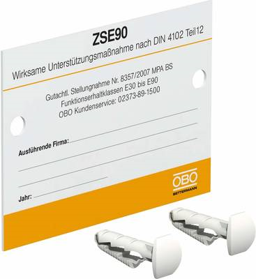 OBO Bettermann Kennzeichnungsschild KS-ZSE DE für Zugentlastung (7215750)