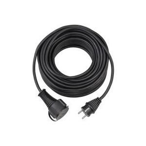 Verlängerungskabel Gummi Ste/Kup 10m Schwarz mit Wandhalter (1161450)