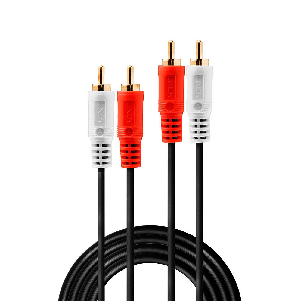 Lindy Premium Audiokabel 2x RCA Stecker/Stecker 10 m Schwarz
