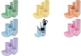 HAN Multiköcher CAMPUS, 6 Fächer, Polystyrol, pastellorange mit 5 Röhren & 1 Kleinteile-Schale in unterschiedlichen - 1 Stück (17480-881)