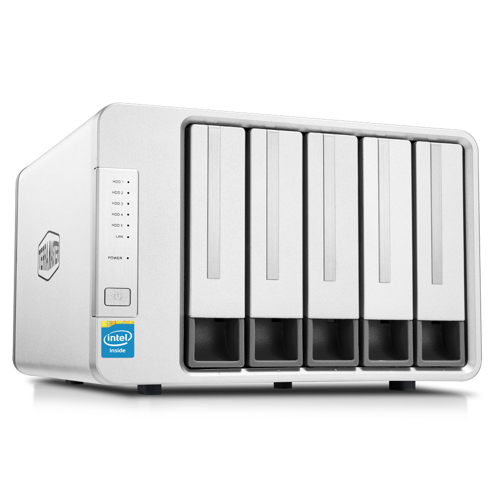 TerraMaster F5-221 NAS-Server 5 Schächte Intel Celeron J3355 2 GB RAM Grau