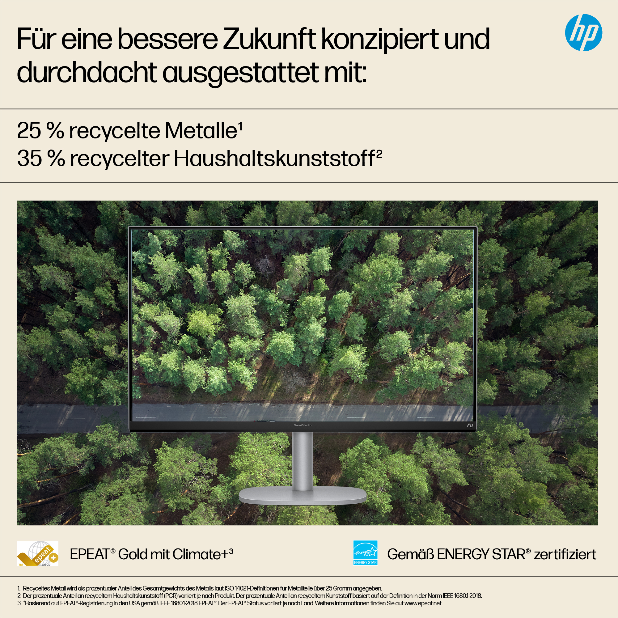 HP OmniStudio X 27-cs1173ng All-in-One PC 27" 4K-UHD Intel Core Ultra 7 256V 16 GB RAM 1 TB SSD Silber