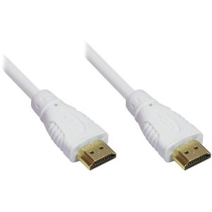 High-Speed-HDMI®-Kabel mit Ethernet, vergoldete Stecker, Stecker A an Stecker A, weiß, 0,75m, Good Connections® (4514-007W)