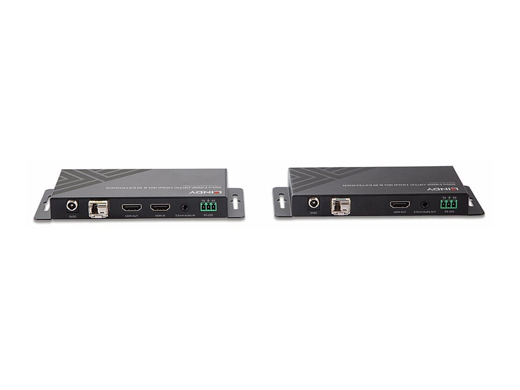 Lindy LINDY Fibre Optic HDMI 2.0 18G & IR Extender 4K@60Hz Schwarz