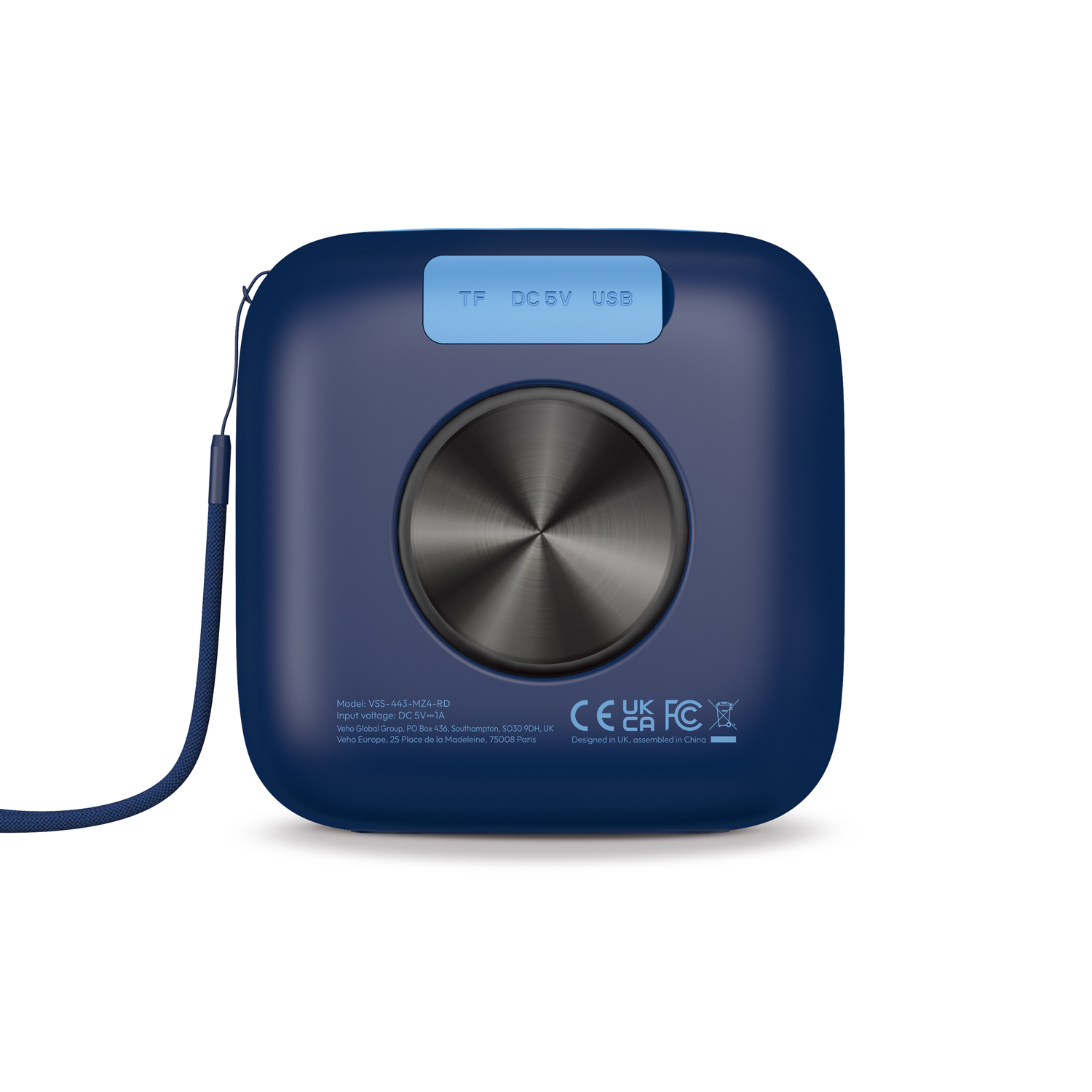 Veho MZ-4 Tragbarer Bluetooth-Lautsprecher Kabellos Blau