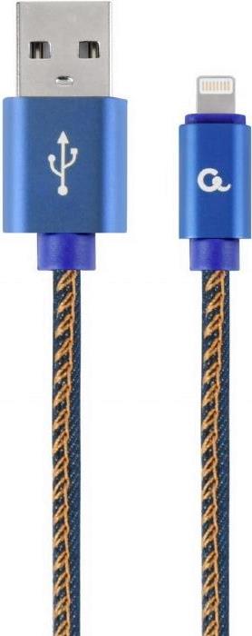 GEMBIRD USB 2.0 BIS 8-PIN-KABEL CC-USB2J-AMLM-1M-BL LADEN | GETRIEBE METALLSTECKER, DENIM NYLON BRAID - JEANS, 1M (CC-USB2J-AMLM-1M-BL)