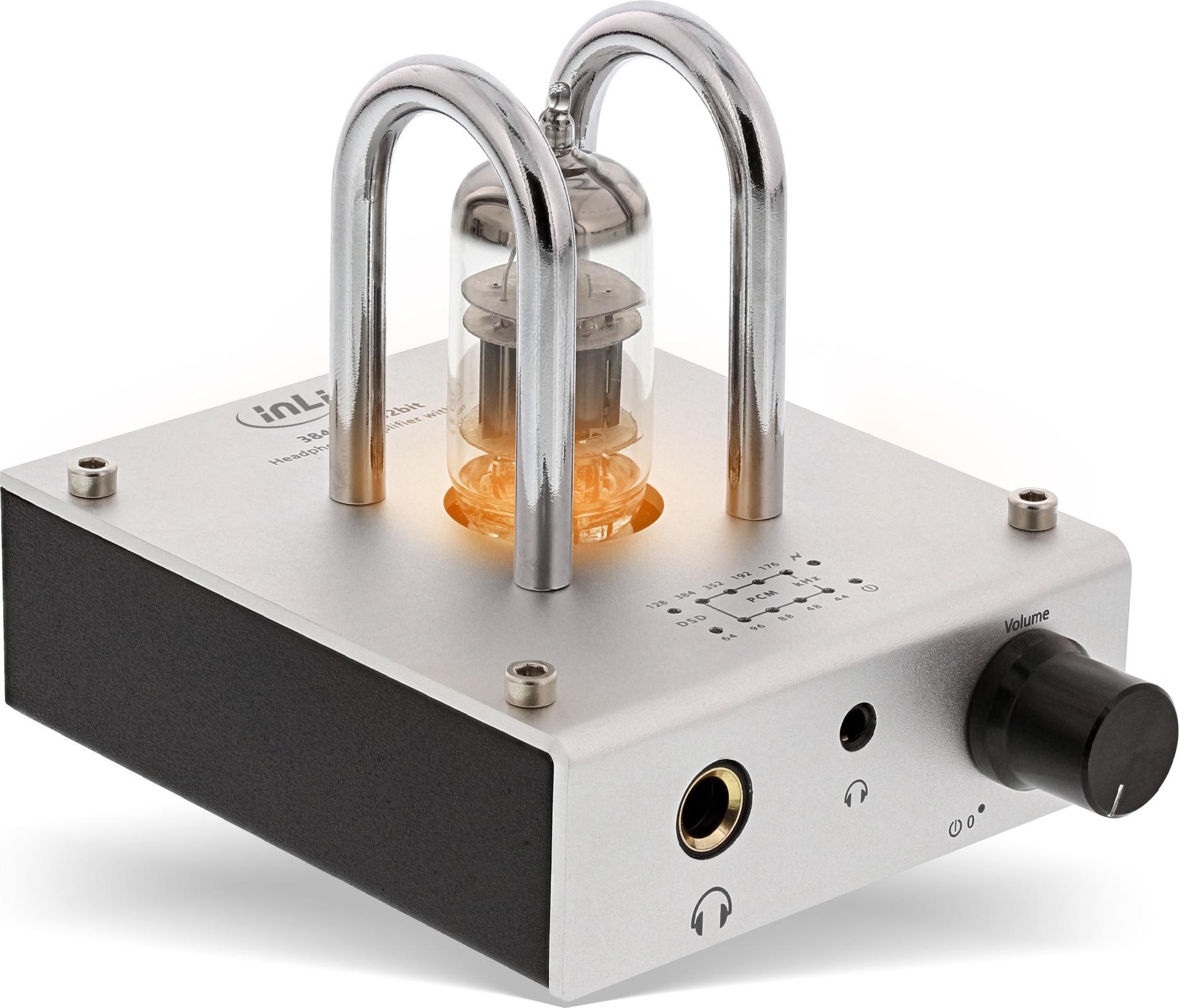 InLine AmpUSB DAC-Kopfhörerverstärker HiRes Audio DSD 384 kHz/32-Bit Schwarz, Silber