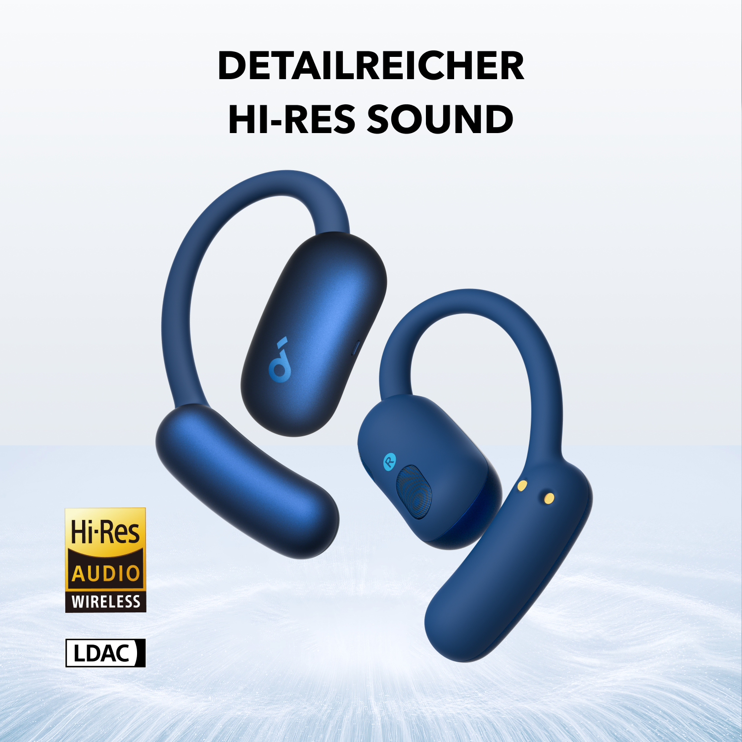 Soundcore AeroFit 2 True Wireless-Kopfhörer Open-Ear Bluetooth Blau