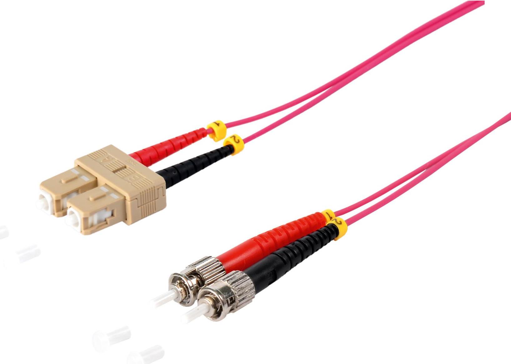 S/CONN maximum connectivity LWL-Duplex Patchkabel SC/ST 50/125µ, OM4, violett, 1,0m (77908/4)