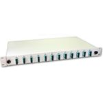 Lightwin LWL Spleissbox, 24 Fasern, 12x DSC Multimode, 50/125µm OM3 Pigtail Spleißboxen (SPBOX 24G50 OM3 DSC)