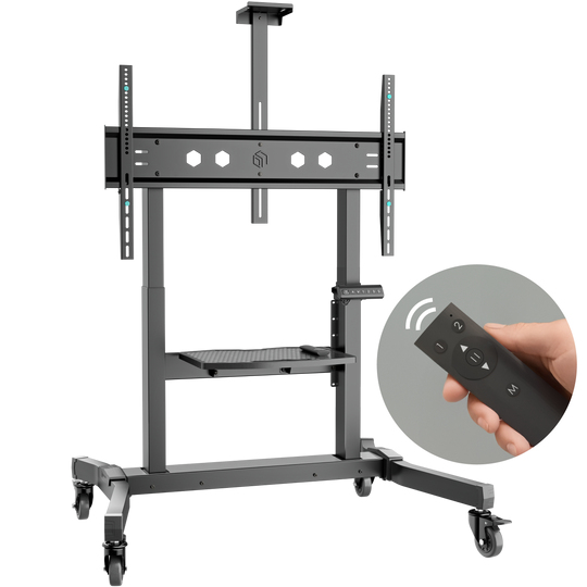 ONKRON Elektrischer TV Rollständer TS1991E-B 50-100" 130 kg höhenverstellbar Schwarz