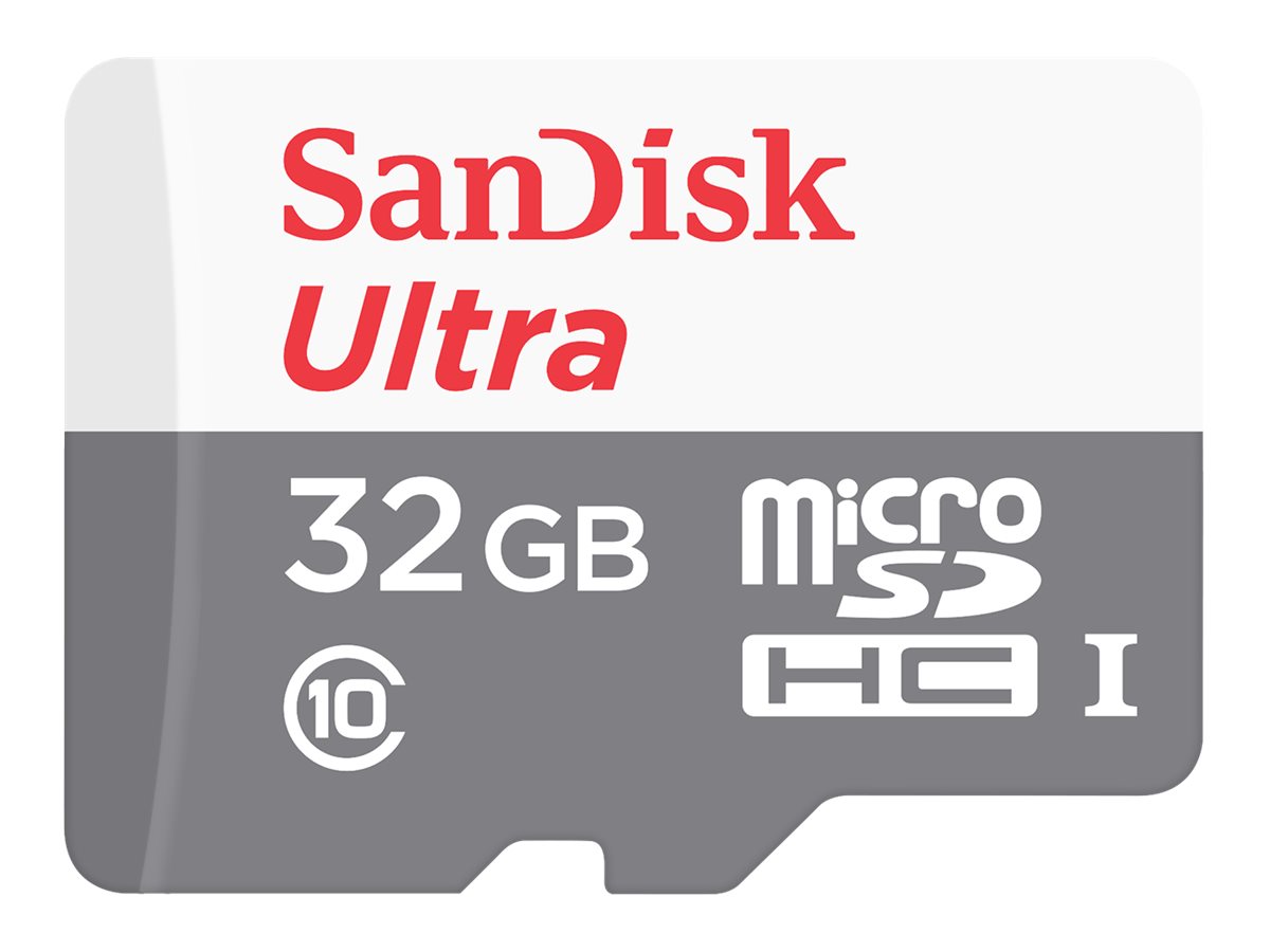 SanDisk Ultra microSDHC Speicherkarte 32 GB Class 10 UHS-I 100 MB/s Grau, Weiß
