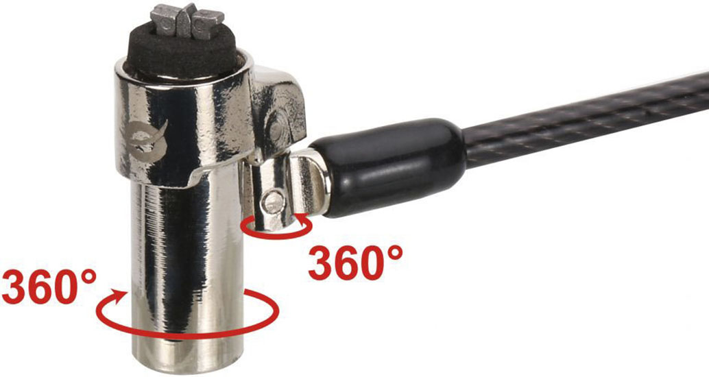 Conceptronic CUSTODIO02BN Sicherheitskabelschloss mit Schlüssel, Nano-Slot, 1,8 m, Schwarz