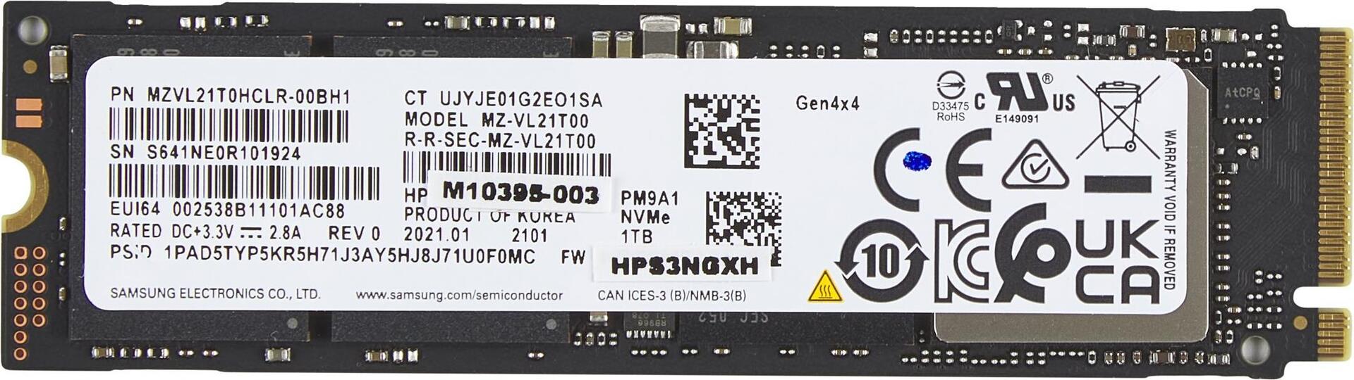 HP SSD 1 TB intern M.2 2280 (AL0M9AA)