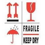 rillprint Hinweisetiketten "FRAGILE / KEEP DRY" permanent klebend, Farbe: weiß / rot / schwarz - 1 Stück (76150)