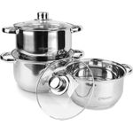 MAESTRO MR-2020-6M 6-teiliges Kochgeschirr-Set, Edelstahl (MR-2020-6M)