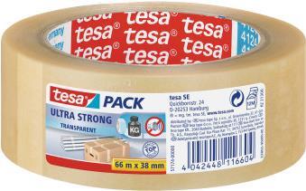 TESA ultra strong 66 m PVC Transparent 1 Stück(e) (57176)