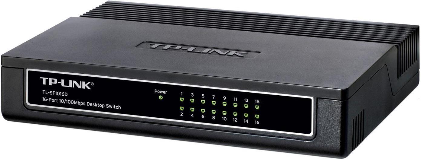 TP-Link TL-SF1016D 16-Port 10/100 Desktop Switch Schwarz