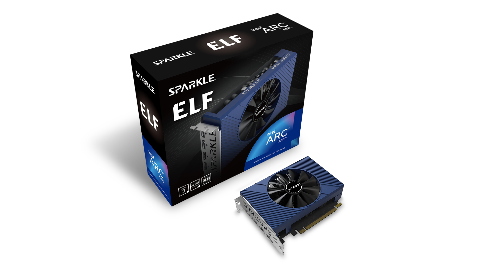 SPARKLE Intel Arc A380 Elf - Grafikkarte - 6 GB GDDR6 Silber Schwarz