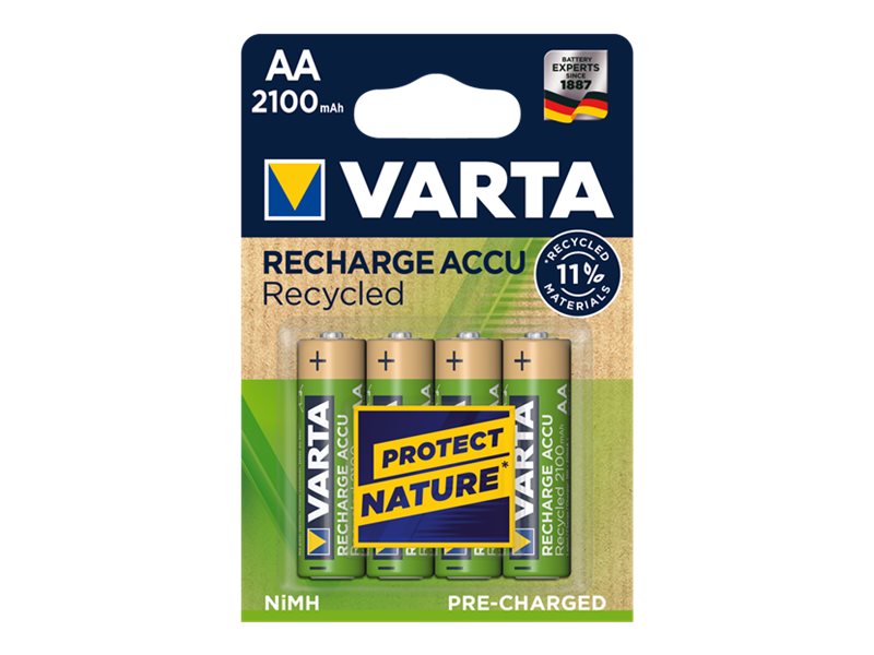 Varta Recharge Accu Recycled 56816 AA 2100 mAh 1.2 V Gold, Grün