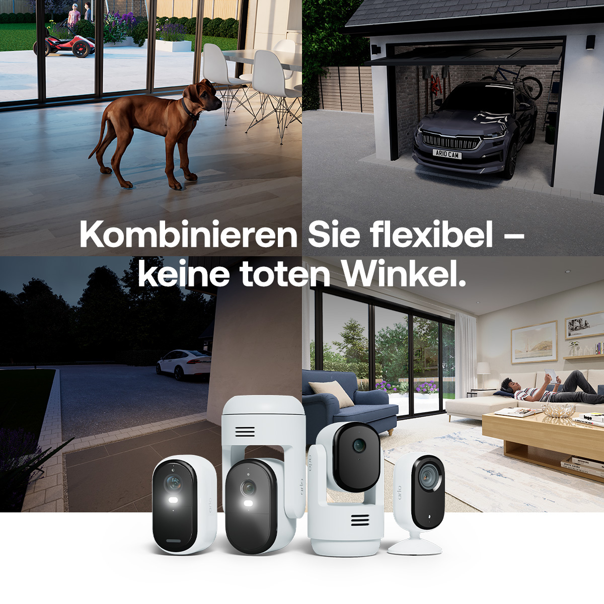 Arlo Essential 3 HD-Sicherheitskamera 2er-Set mit Halterungen Schwarz, Weiß