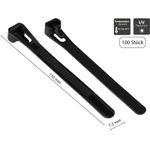 Wiederverwendbarer Kabelbinder 150 mm x 7,2 mm, schwarz, UV-resistent, -40 °C bis +85 °C, 100 Stück (KAB-R15S72)