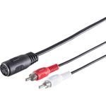 S/CONN maximum connectivity Diodenkabel-DIN Kabel-Diodenkupplung 5-pol. auf 2 Cinchstecker, Belegung 1/4 -Aufnahme, 0,2m (10511)