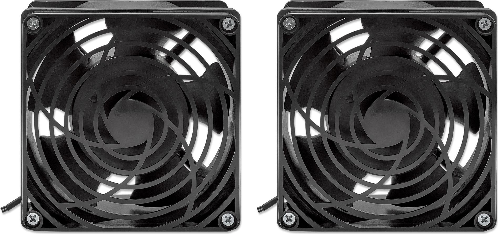 Intellinet 2-fach Dachlüfter für 19" Netzwerkschrank 85 m³/h 24,9 dB(A) Schwarz