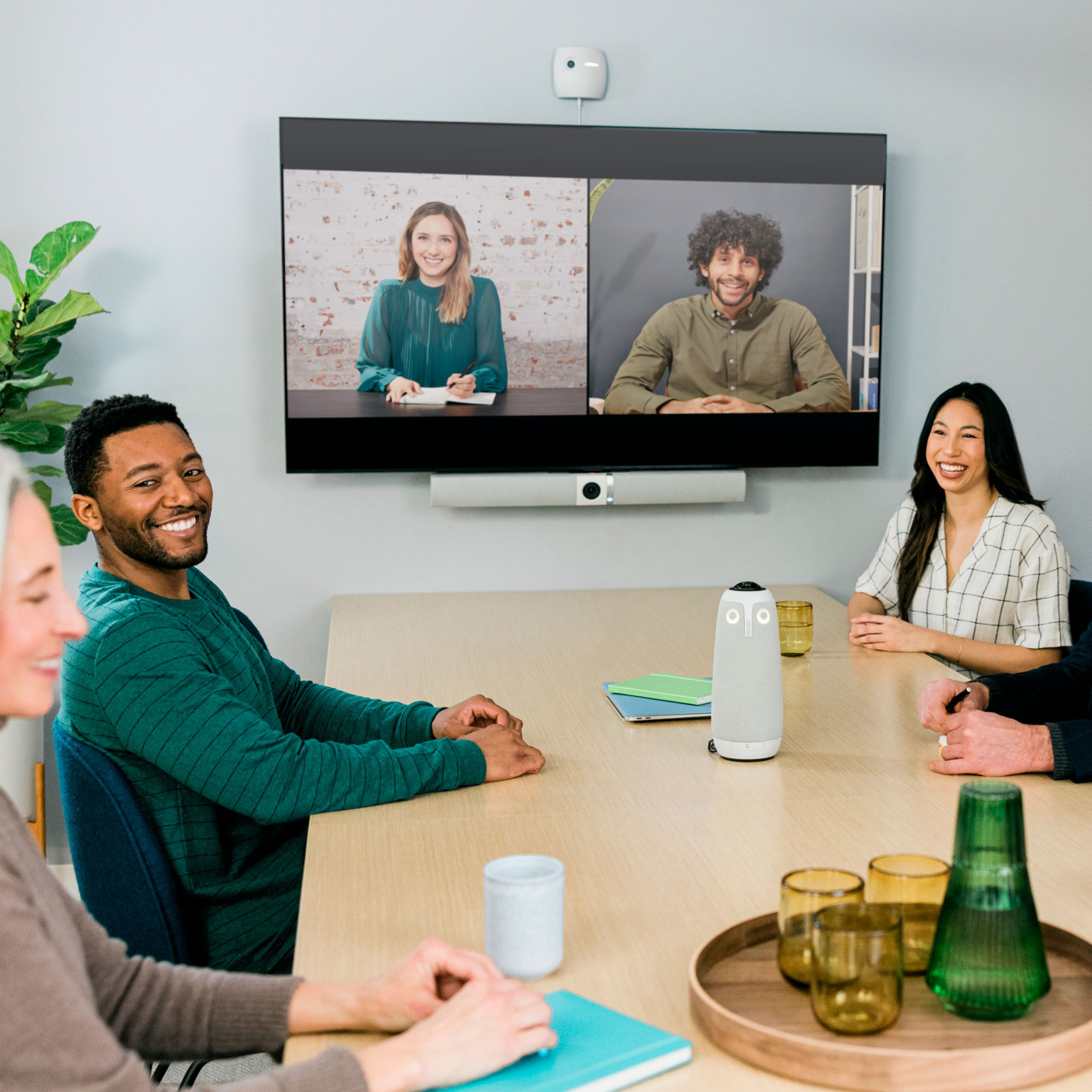 Owl Labs Meeting Owl 3 + Owl Bar Gruppen-Videokonferenzsystem 360° Full HD Grau