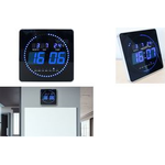 UNiLUX LED-Wanduhr FLO LED, mit Datum/Temperatur, schwarz Anzeige Uhrzeit über LED-Ziffern, Sekundenanzeige über - 1 Stück (400124566)