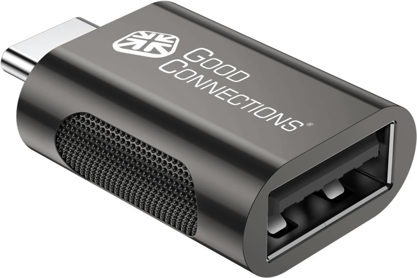 Good Connections Adapter USB 3.2 Gen.1 3.0 Stecker C an USB-A Buchse verzinktes Metallgehäuse (USB-AD302)