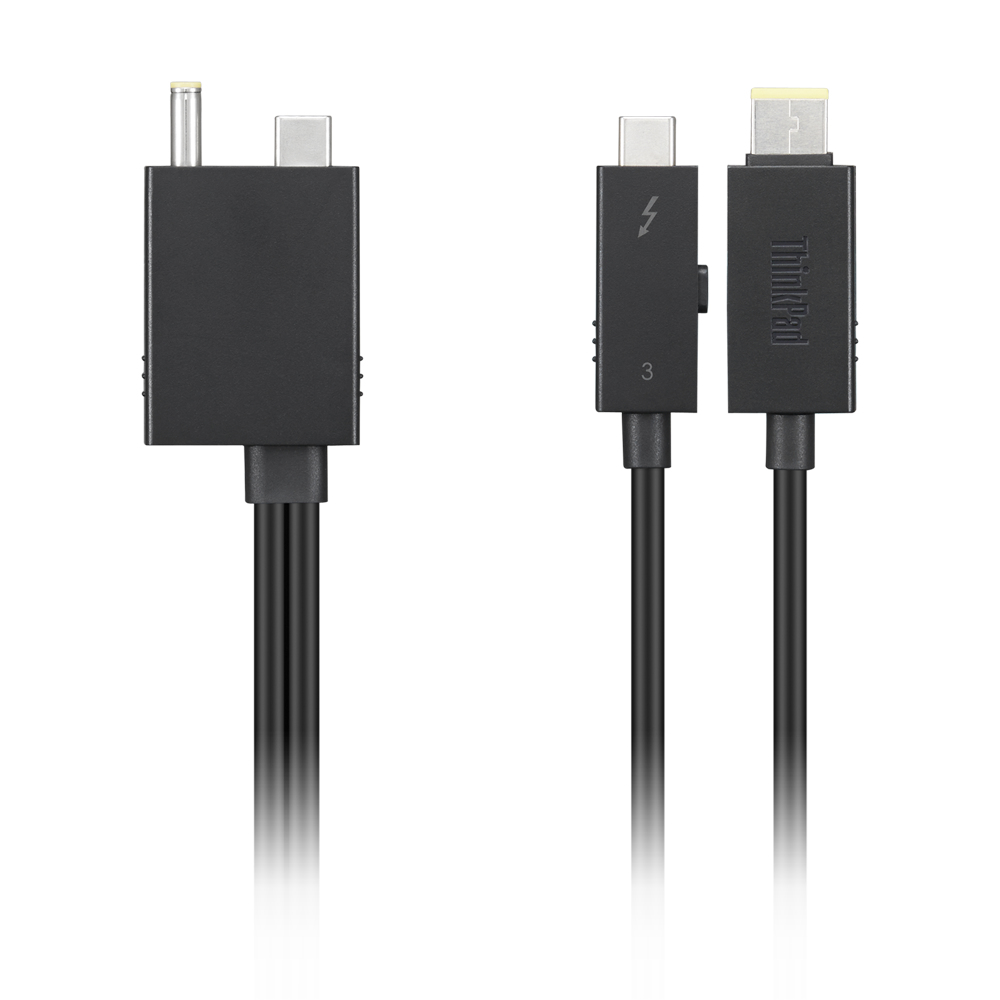 Lenovo Split Cable Thunderbolt-Kabel 0,7 m 40 Gbit/s Schwarz