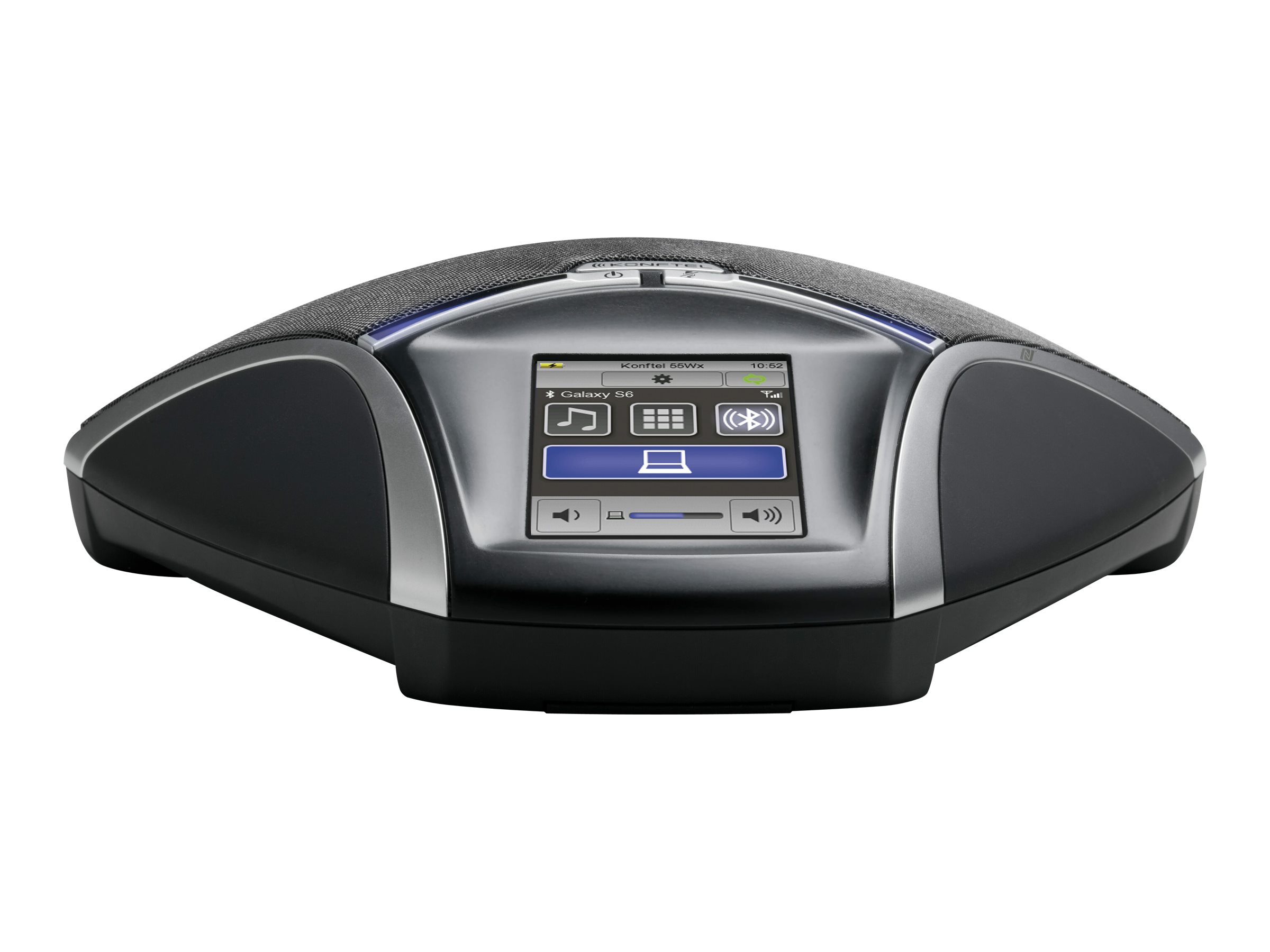 Konftel 55Wx Konferenztelefon mit Bluetooth, OmniSound HD und Akku, Silber/Liquorice Black