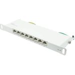 Patchpanel 25,40cm (10") Cat. 6A, 8-Port, 0,5 HE, STP geschirmt, werkzeugloses Öffnen, Reinweiß (RAL9010), Goo (GC-N0131)