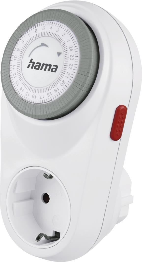 Hama Mechanische Zeitschaltuhr Curved für innen, 15 Minuten Intervalle, Weiß (00223302)