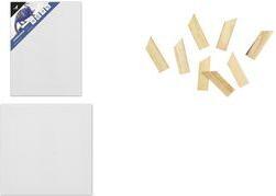 kangaro Keilrahmen, (B)240 x (T)16 x (H)300 mm, weiß Tuch aus 100% Baumwolle, Stärke: 380 g/qm, 3-lagig gesso - 5 Stück (K-810031)