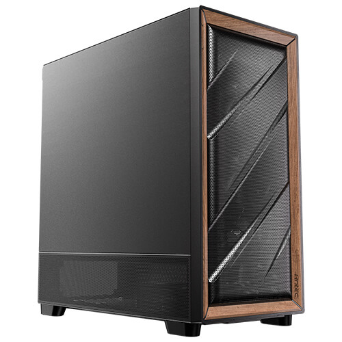 Antec FLUX SE Midi Tower E-ATX/ATX/mATX/ITX Schwarz, Holz