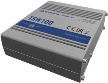 Teltonika TSW100 5-Port Gigabit Unmanaged Switch PoE Blau, Metallisch