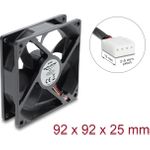 Delock Axiallüfter 48 V DC, 92 x 92 x 25 mm mit 4 Pin PWM Lüfteranschluss schwarz (67452)