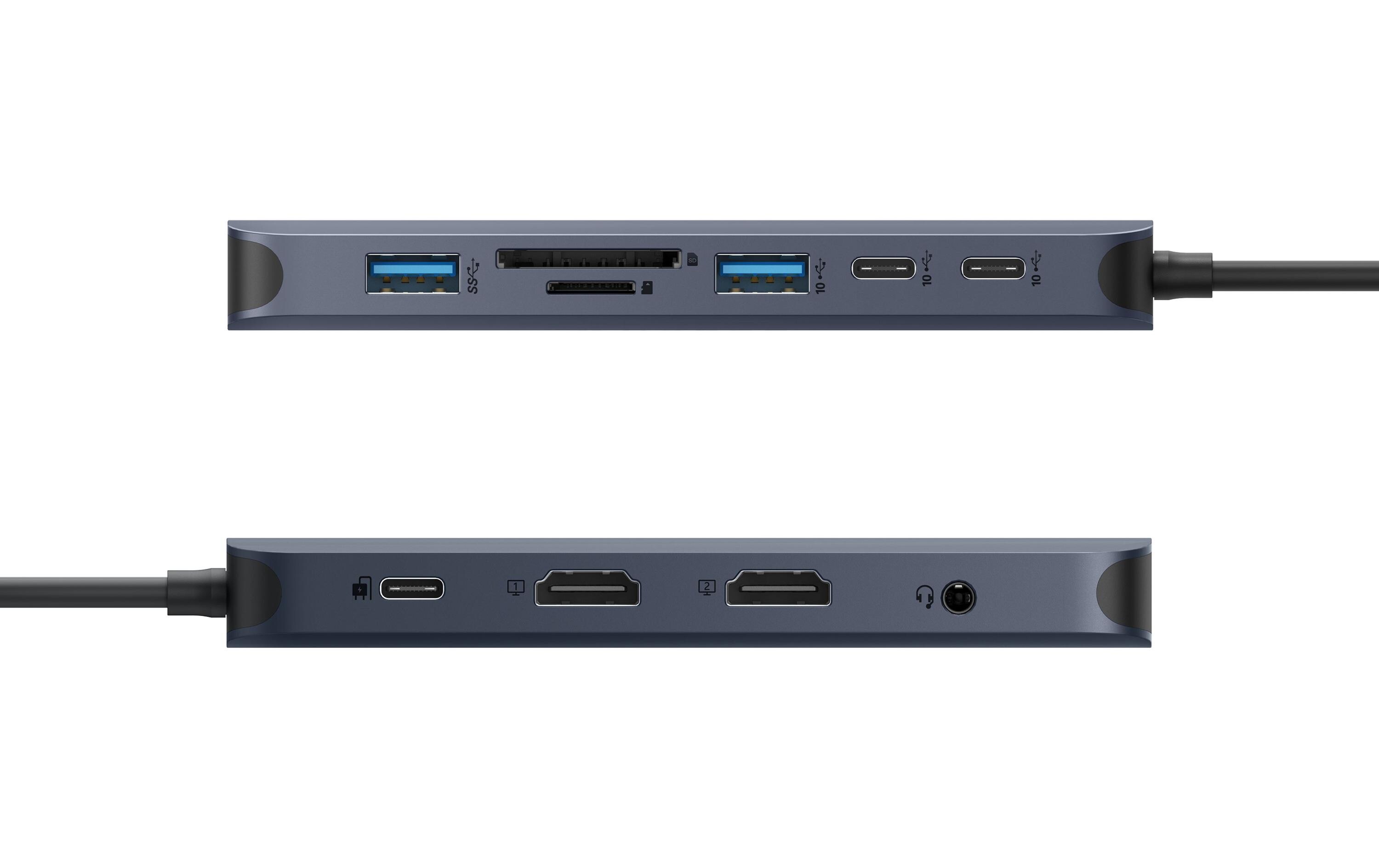 Targus HyperDrive Next 11-in-1 USB-C Dockingstation mit 140 W PD 3.1 und Dual HDMI Mitternachtsblau