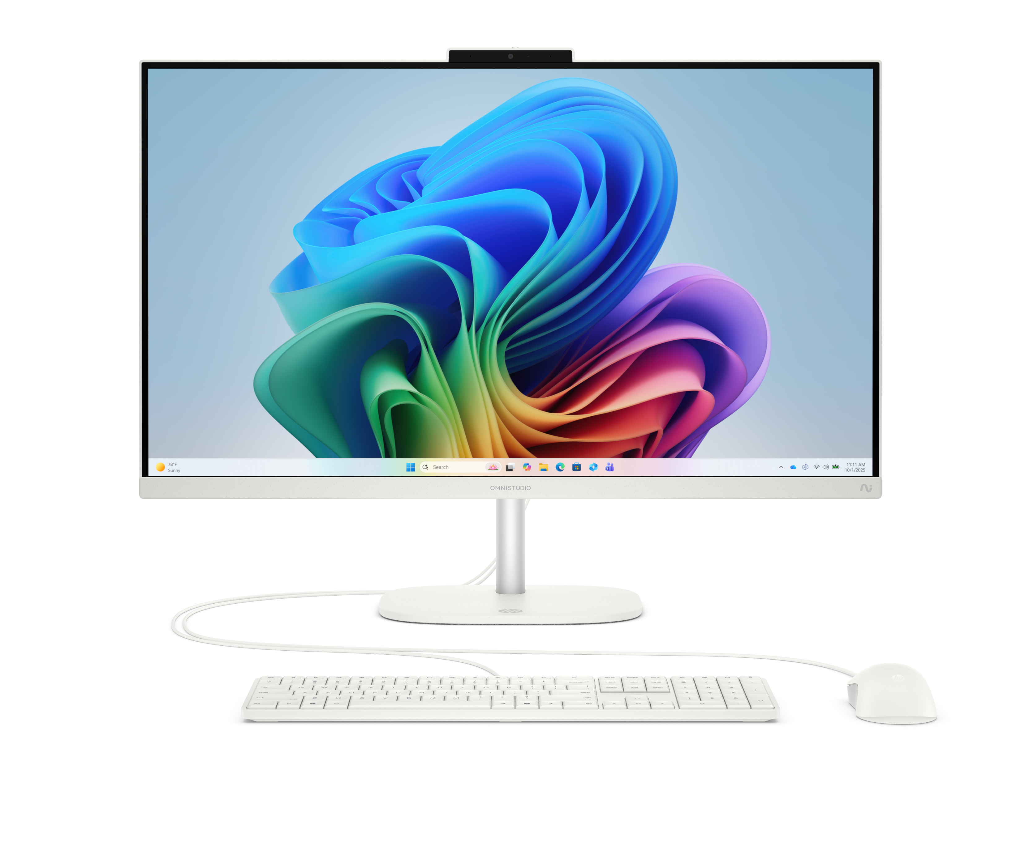 HP OmniStudio 27-cw0174ng 27" QHD All-in-One PC AMD Ryzen AI 7 445 24 GB RAM 512 GB SSD Cotton white