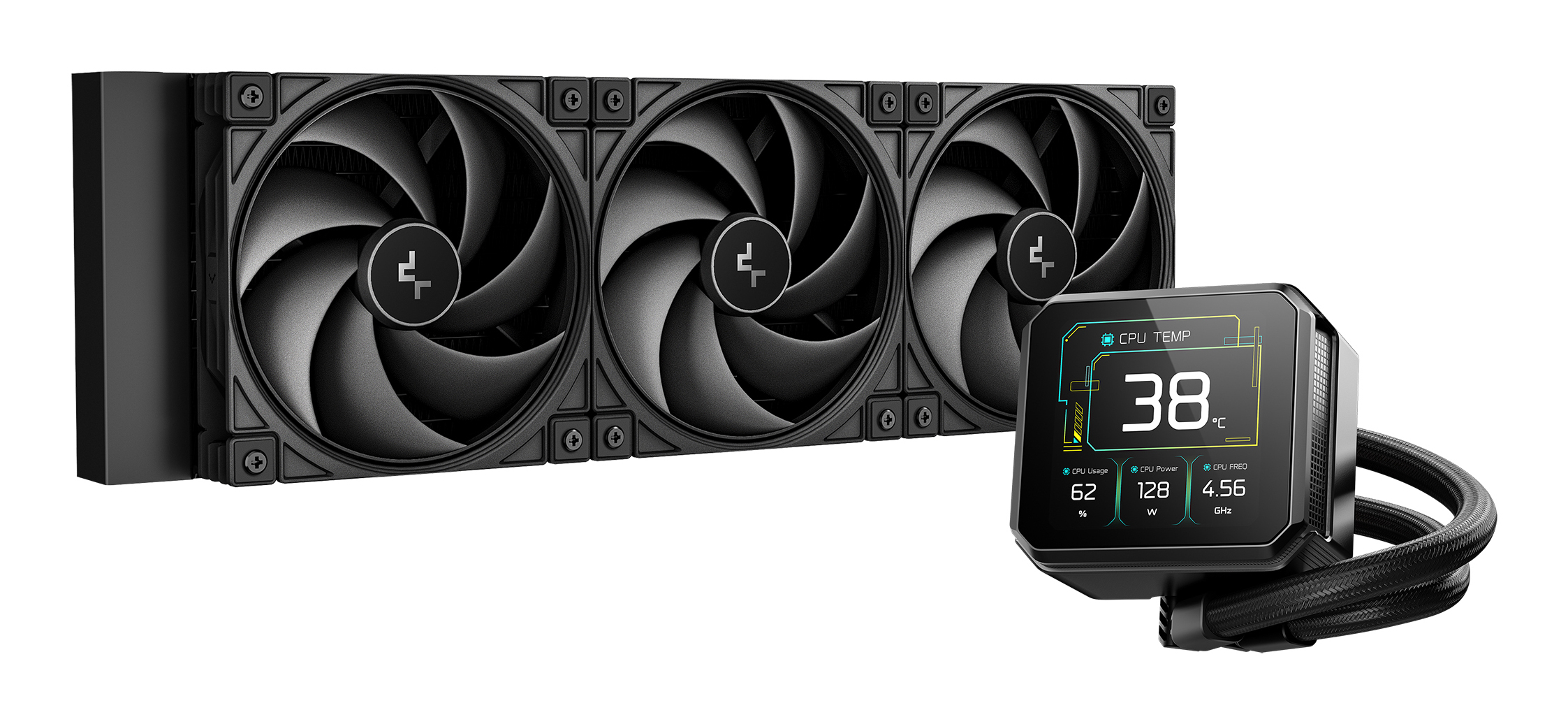 DeepCool SPARTACUS 360 LCD Prozessor-Flüssigkeitskühlung 360 mm Schwarz