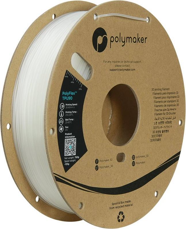 Polymaker PD02004 TPU90 Filament TPU flexibel 1.75 mm 750 g Klar PolyFlex 1 St. (PD02004)
